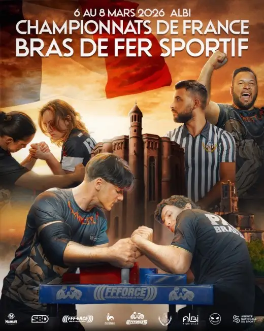 Championnat de France de bras de fer sportif 2026 à Albi dans le Tarn du 6 au 8 mars – compétition nationale FFFORCE